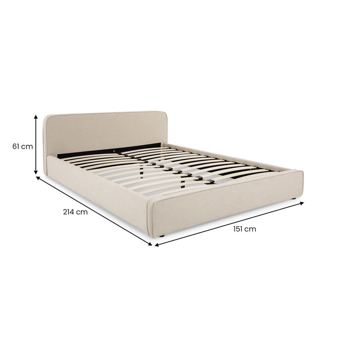 POLSTERBETT MARINI 140X200 CM - Beige, Textil (140/200cm) - IDIMEX