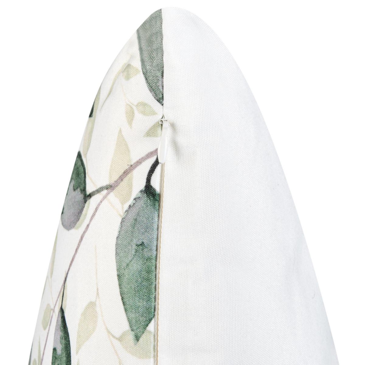 GARTENKISSEN 2er-Set Grün 45/7 cm Flyleaf - Weiß/Grün, Textil (45/45/45cm) - Beliani