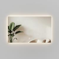 BADSPIEGEL LED abgerundet 3 Farbtemperaturen Touch-Schalter 100/60 cm - Transparent, Glas (100/60/3cm) - EMKE