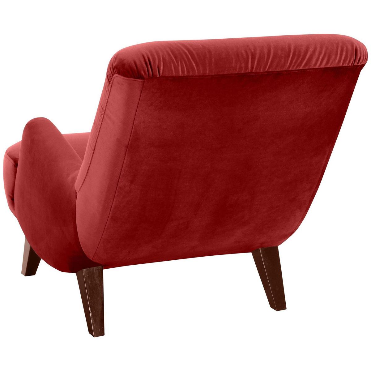SESSEL Kajsa 71x80x101 Bezug Samtvelours Buche nussbaum/ziegel - Terracotta/Nussbaumfarben, Kunststoff (101/80/71cm) - 58aufmkessel