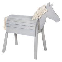 SPIELPFERD OUTDOOR Spielpferd Outdoor grau - Grau, Holz (110/48cm) - Roba