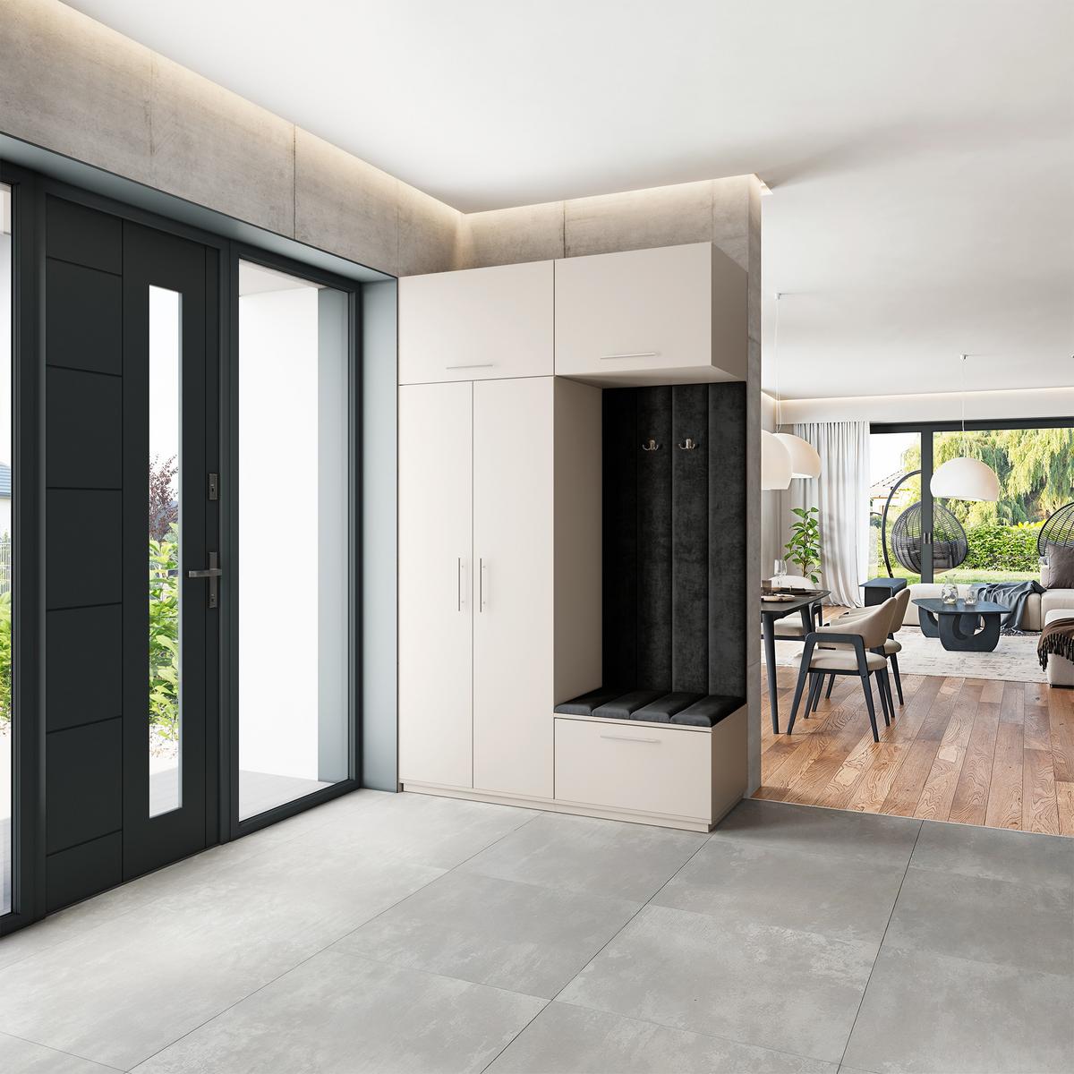 GARDEROBENSCHRANK REMA 150/240/60 cm Modern Kaschmir - Kaschmir/Schwarz, Holzwerkstoff (150/240/60cm) - MASSENO