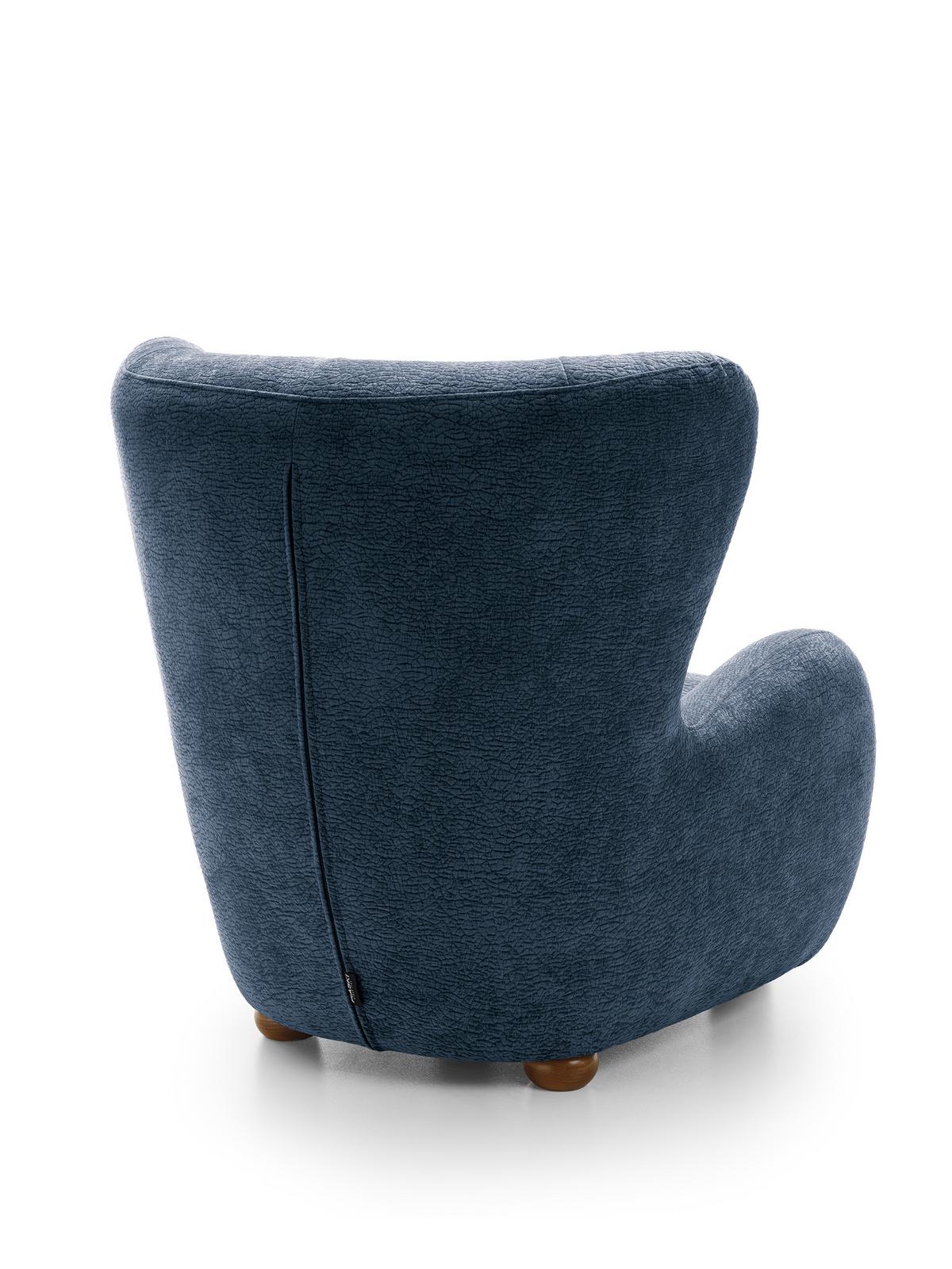 SESSEL MIST, Polstersessel Klassisch Loungesessel, Chenille-Stoff Blau - Blau, Holz/Holzwerkstoff (88/91/100cm) - MASSENO