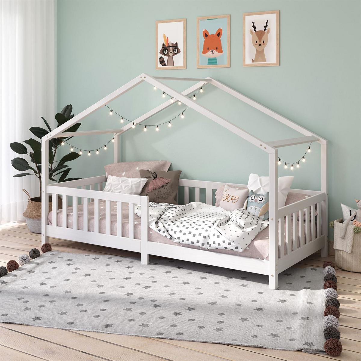 HAUSBETT LISAN 90X200 CM - Weiß, Holz (96/138/206cm) - IDIMEX