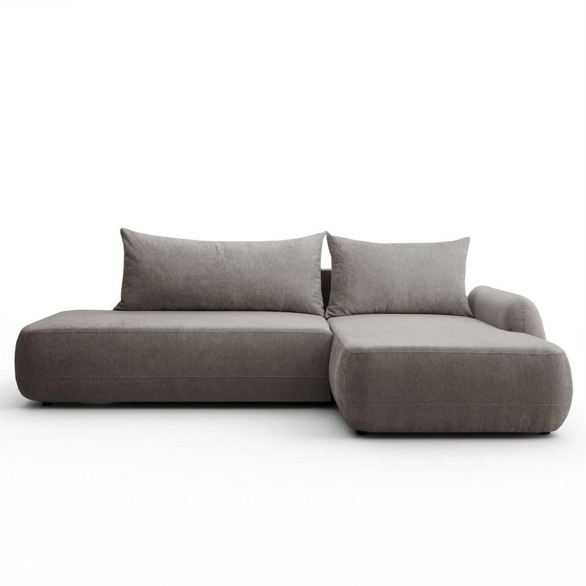 ECKSOFA GOYA mit Schlaffunktion und Bettkasten, Rechte, Perfect Harmony 85 - Hellgrau, Textil (302/184cm) - Lookway