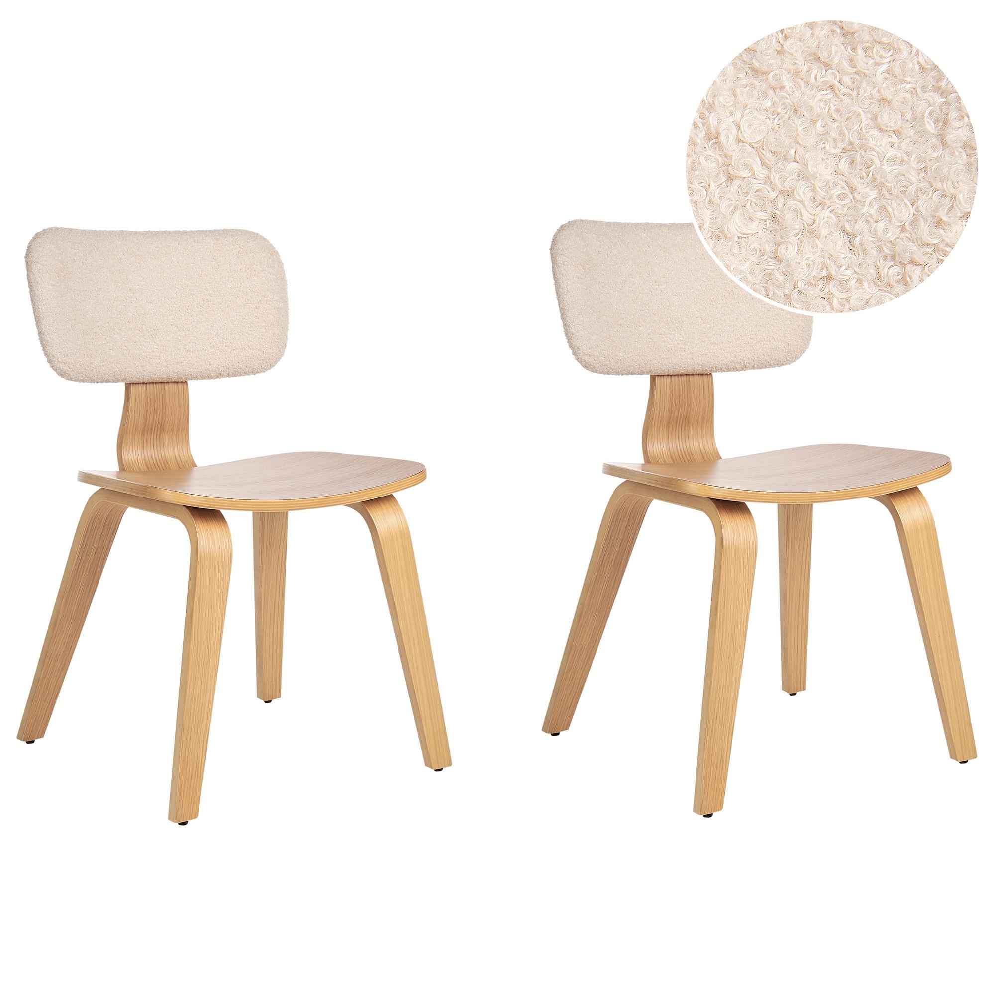 ESSZIMMERSTUHL 2er-Set Hellbeige/Hellbraun Lucinda - Hellbraun/Beige, Textil (49/79/55cm) - Beliani
