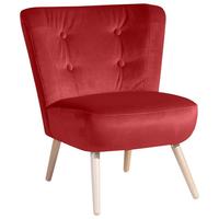 SESSEL Kassi Bezug Samtvelours Buche natur / ziegel - Rot, Kunststoff (69/80/68cm) - 58aufmkessel