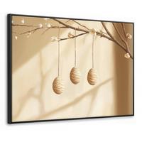 LEINWAND Bilder mit Rahmen - Beige - Osterkuchen - Eier - 100x70 - Beige, Textil (100/70cm) - MuchoWow