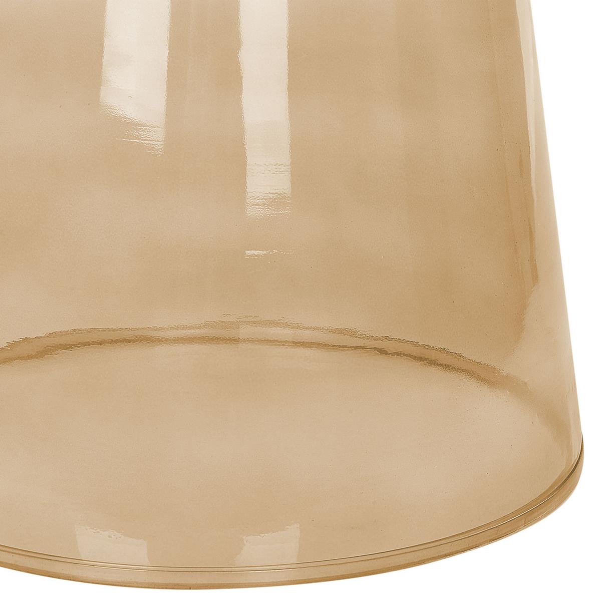 BEISTELLTISCH Rauchglas goldbraun rund 39 cm Caldera - Braun, Glas (39/39/40cm) - Beliani