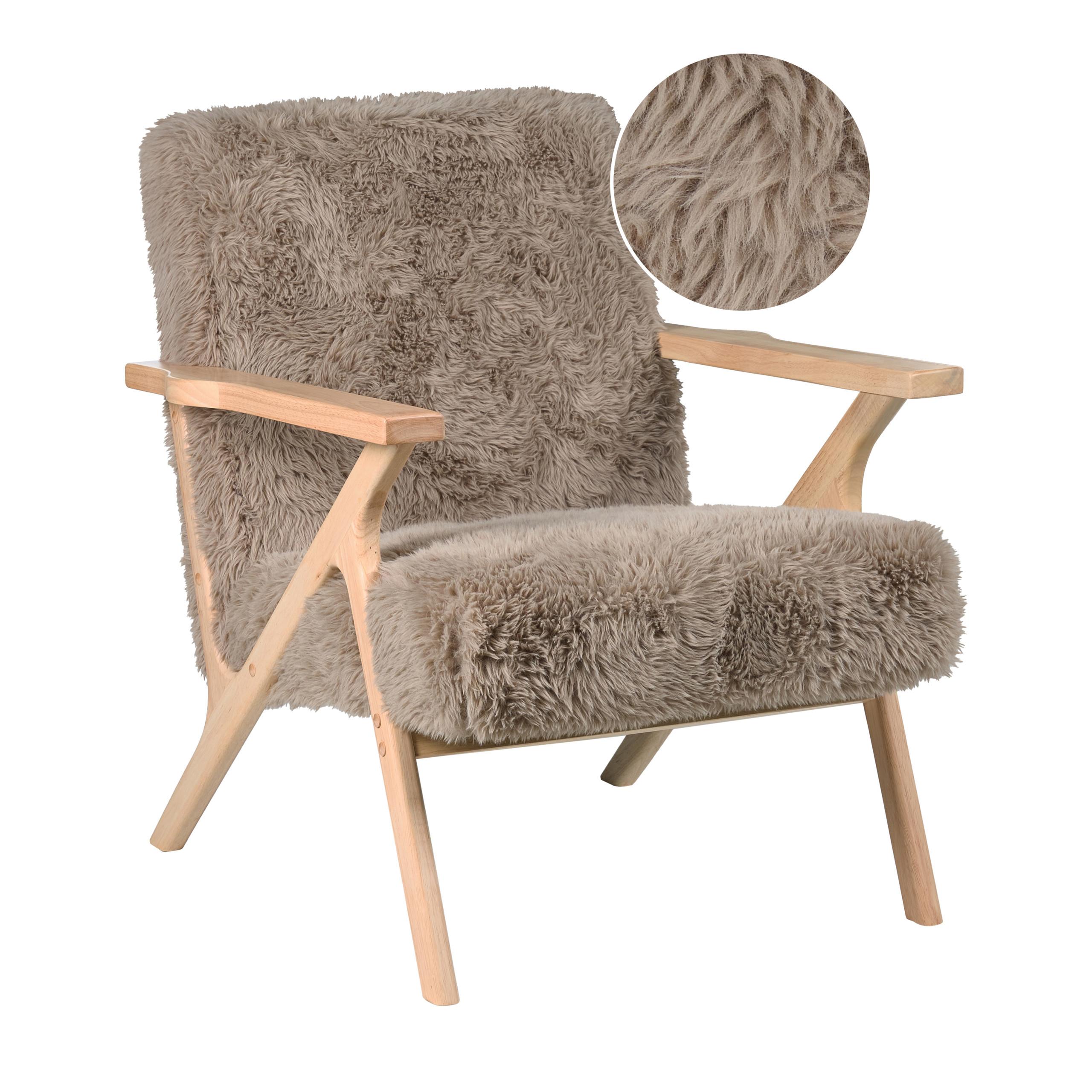 SESSEL Taupe Kisa - Taupe/Braun, Kunststoff (74/84/80cm) - Beliani