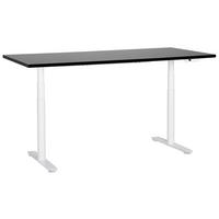 SCHREIBTISCH schwarzweiß 180/80cm elektrisch höhenverstellbar Destin IV - Schwarz/Weiß, Holz (80/180/67cm) - Beliani
