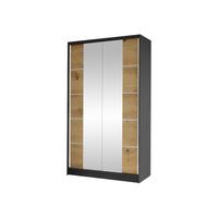 SCHWEBETÜRENSCHRANK Diego V - Schwarz/Eiche Artisan, Holzwerkstoff/Metall (100/200/58cm) - MIRJAN24