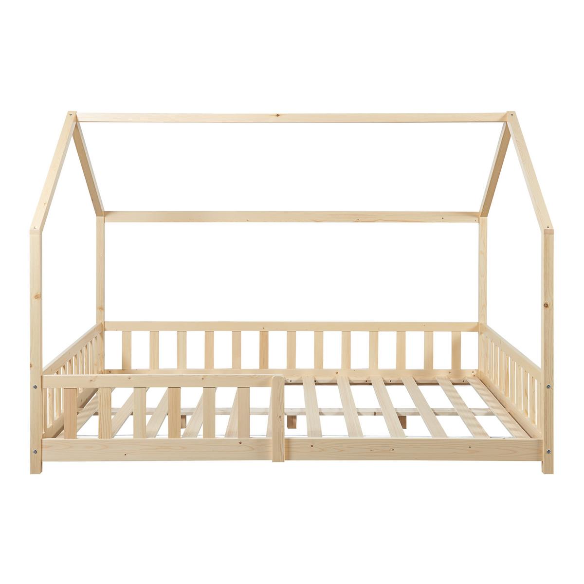 HAUSBETT Hesel - Naturfarben, Holz (120/200cm) - [en.casa]