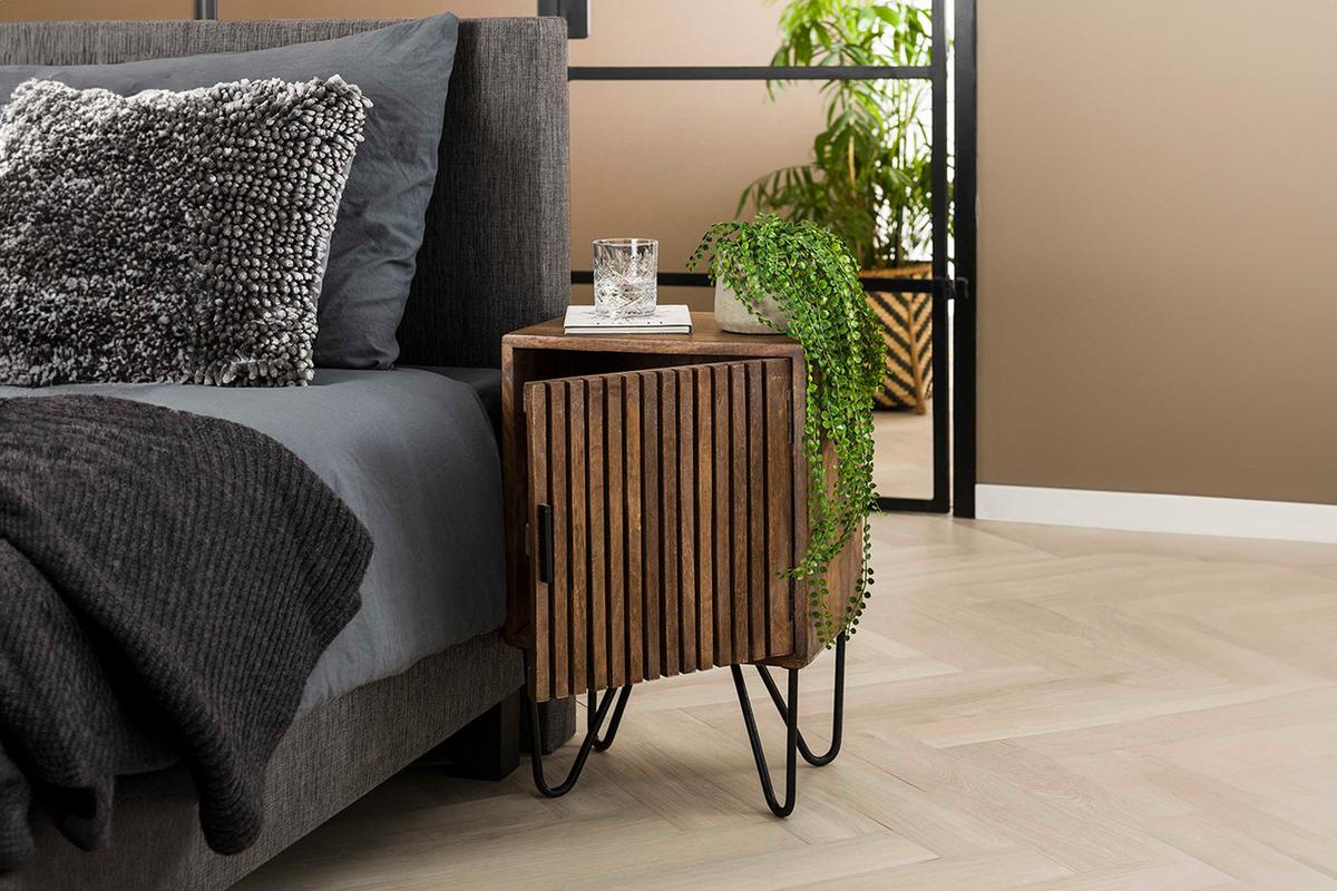 NACHTTISCH SWEAK 2ER SET Holz Mango - Zwetschgeholzfarben, Holz (40/60/30cm) - KAWOLA