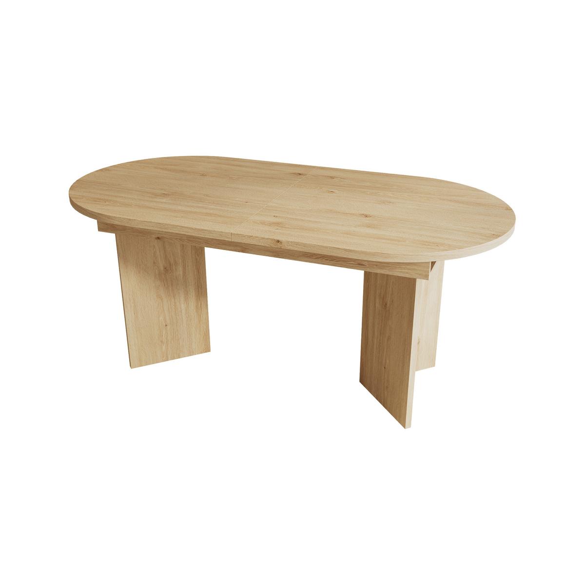 ESSTISCH ausziehbarer eiche-optik 120 bis 160 cm, oval mit abgerundeten ecken - Eichefarben, Holzwerkstoff (80/160/75.5cm) - Urban Meuble
