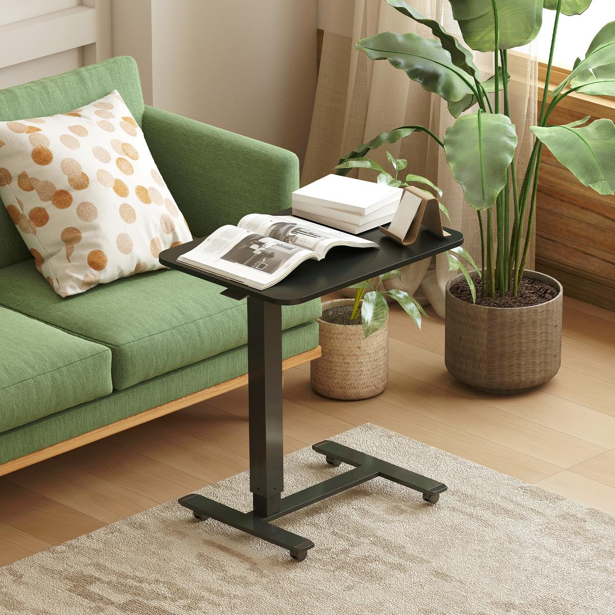 SCHREIBTISCH Spanplatte Stahl Schwarz - Schwarz, Holzwerkstoff/Metall (65/48/110cm) - HOMCOM