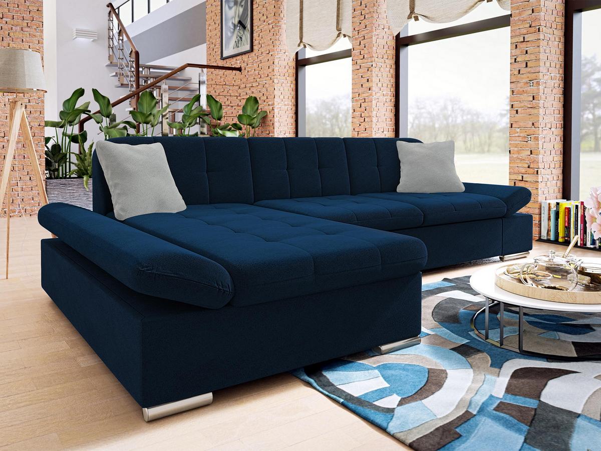 ECKSOFA Montana, Seite: Links - Dunkelblau, Holz/Textil (278/161cm) - MIRJAN24