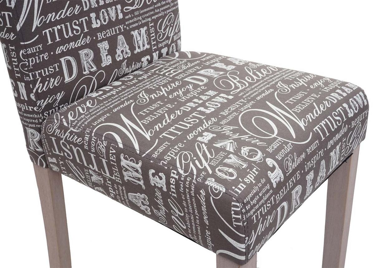 ESSZIMMERSTUHL SCHRIFT Grau, Beige 2er-Set - Beige/Grau, Textil (43/90/56cm) - MCW