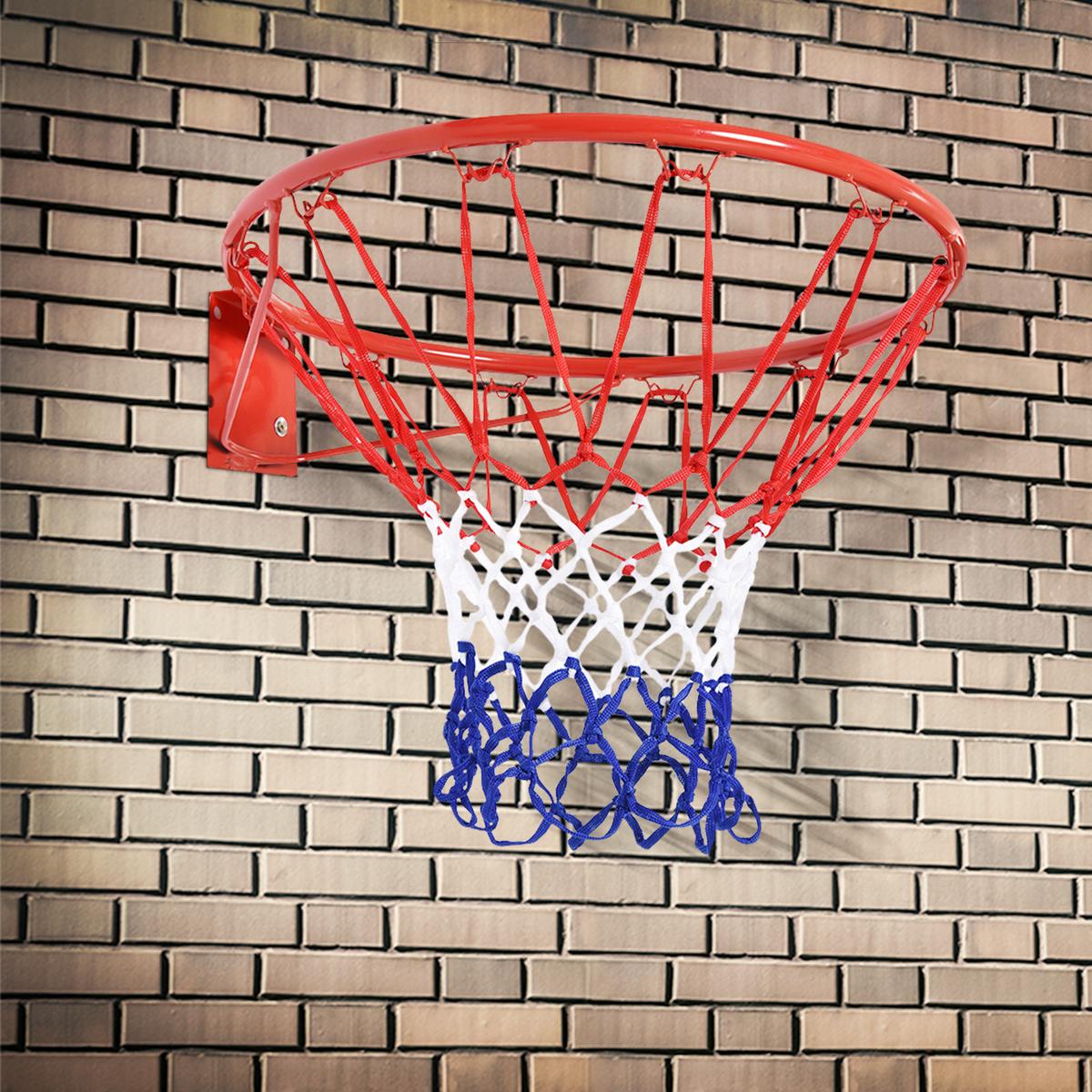 BASKETBALLKORB mit Netz Basketballnetz Metallrohr Rot+Blau+Weiß ø46 cm - Rot, Metall (1.6/46cm) - HOMCOM
