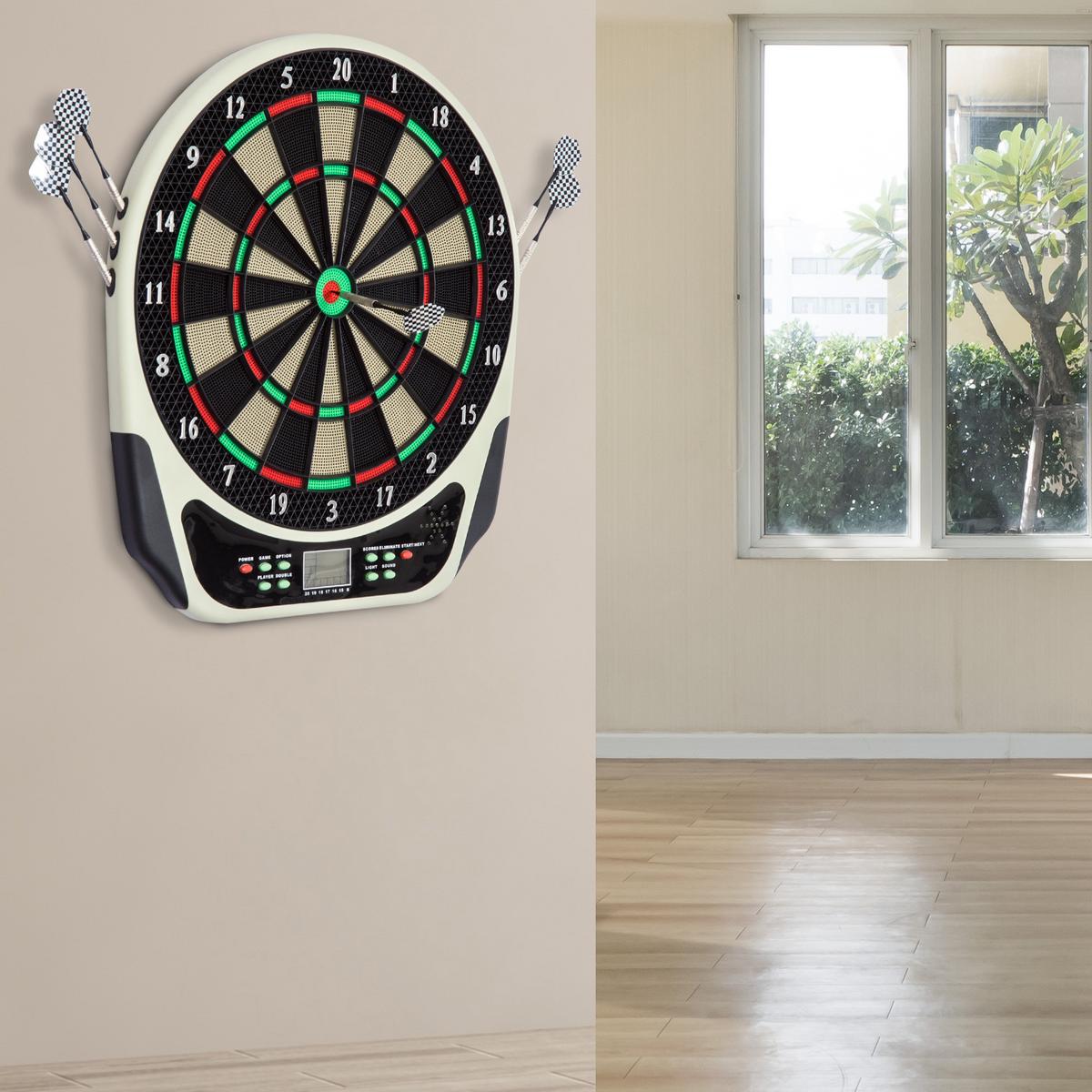 ELEKTRONISCHE Dartscheibe - Schwarz, Kunststoff (50/44cm) - HOMCOM