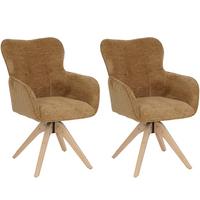 ESSZIMMERSTUHL Senfgelb 2er-Set - Gelb, Textil (62/92/68cm) - MCW