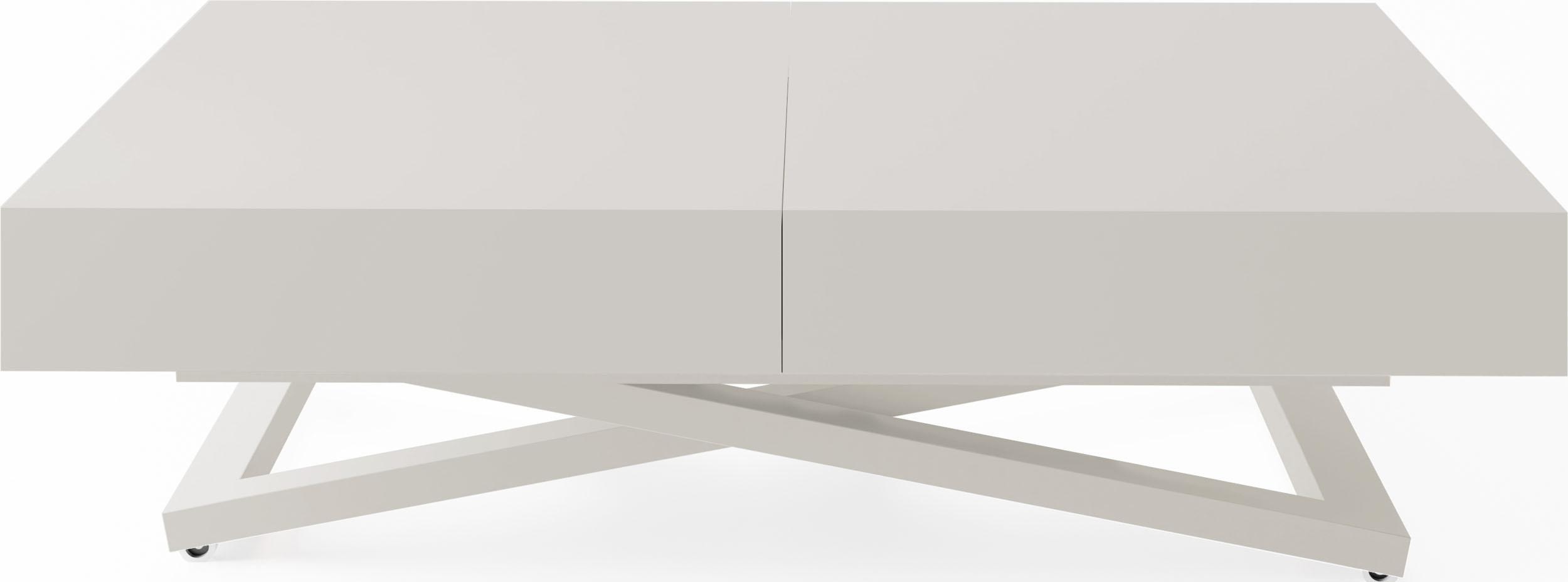 COUCHTISCH Cavetta U höhenverstellbar ausziehbar, Kaschmir Beige 120-200/80/27-76 cm - Kaschmir/Beige, Holzwerkstoff/Metall (80/120/76cm) - WFL GROUP