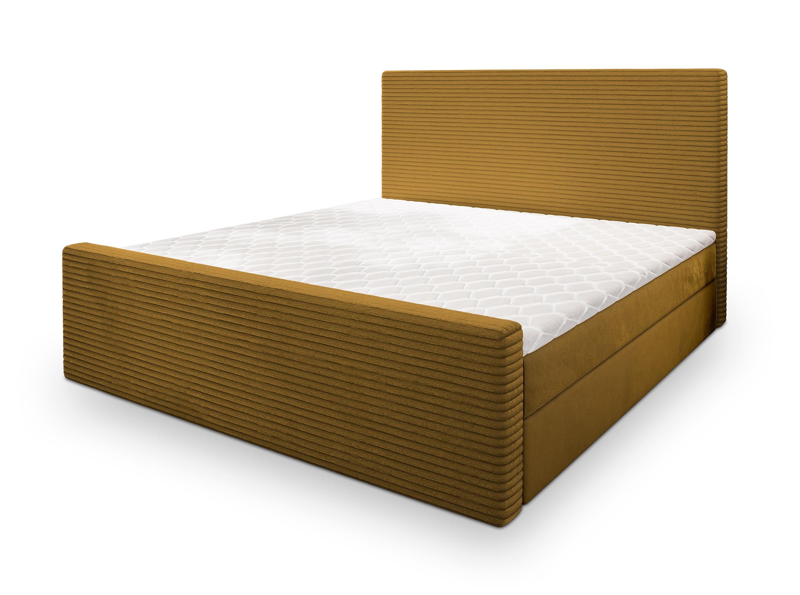 BOXBETT ALORIA 140x200 cm mit Matratze und Topper - Gelb - Gelb, Holz (140/200cm) - MASSENO