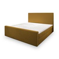 BOXBETT ALORIA 140x200 cm mit Matratze und Topper - Gelb - Gelb, Holz (140/200cm) - MASSENO