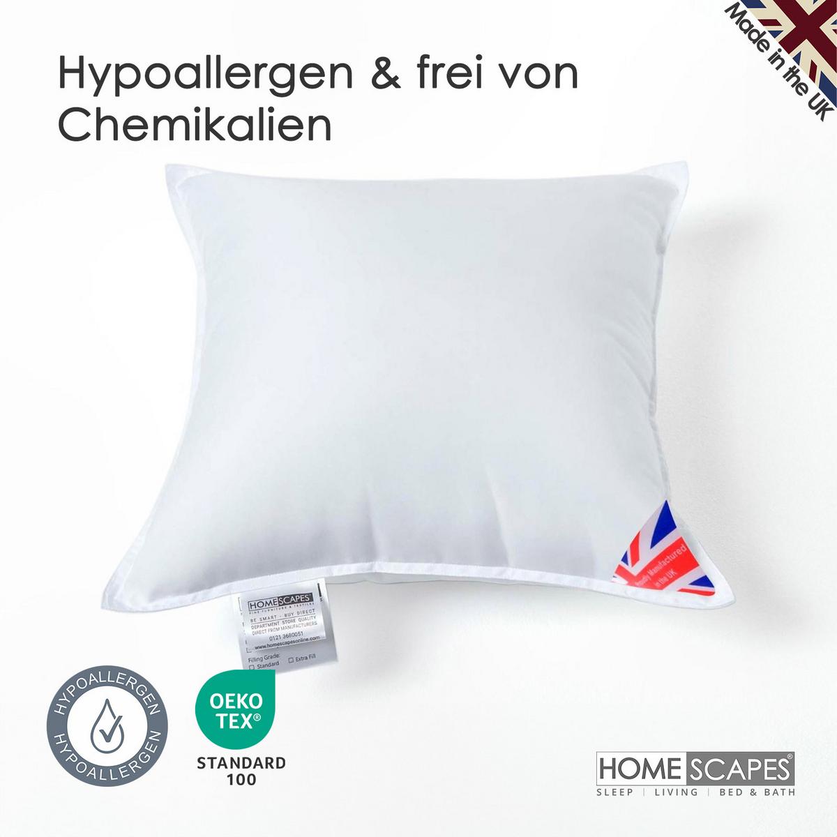 FÜLLKISSEN 65/65 cm – Super-Mikrofaser - Weiß, Textil (65/65cm) - Homescapes