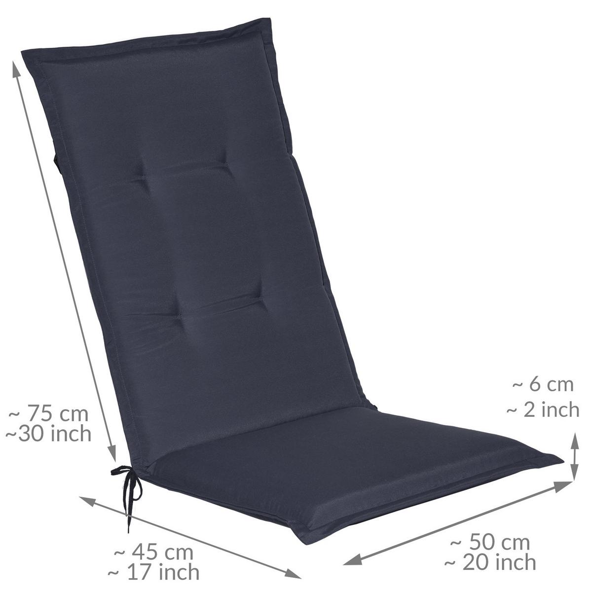 HOCHLEHNERAUFLAGE Loft HL 120/50/6 Dunkelblau 6tlg - Dunkelblau, Textil (50/6/120cm) - Beautissu 