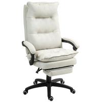 BÜROSTUHL mit 6 Punkt Massage, ergonomischer Gaming Sessel mit Liegefunktion - Creme, Kunststoff (62/130/70cm) - Vinsetto