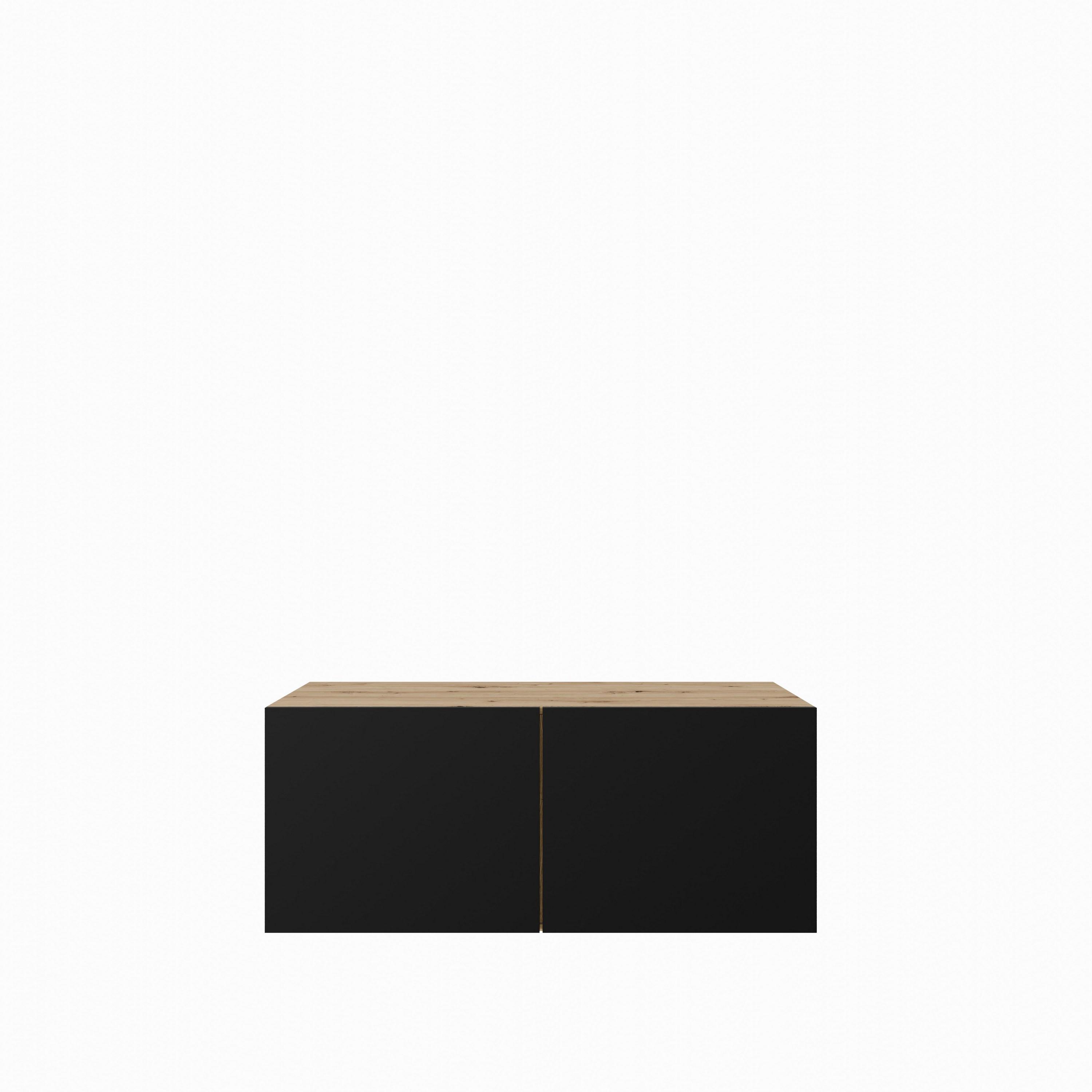 LOWBOARD MIVO 100/41/40 cm, Hängender TV-Schrank Eiche Artisan - Schwarz/Eiche Artisan, Holzwerkstoff (100/41/40cm) - MASSENO