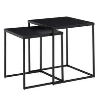 BEISTELLTISCH Set – 2-teilig Schwarz Stahl Industriestil mit Anti-Rutsch - Schwarz, Metall (40/40/45cm) - KADIMA DESIGN