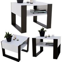 COUCHTISCH Holzwerkstoff rechteckig stabil Weiß 45/53,6/65cm - Schwarz/Weiß, Holzwerkstoff (53.6/65/45cm) - CraftPAK