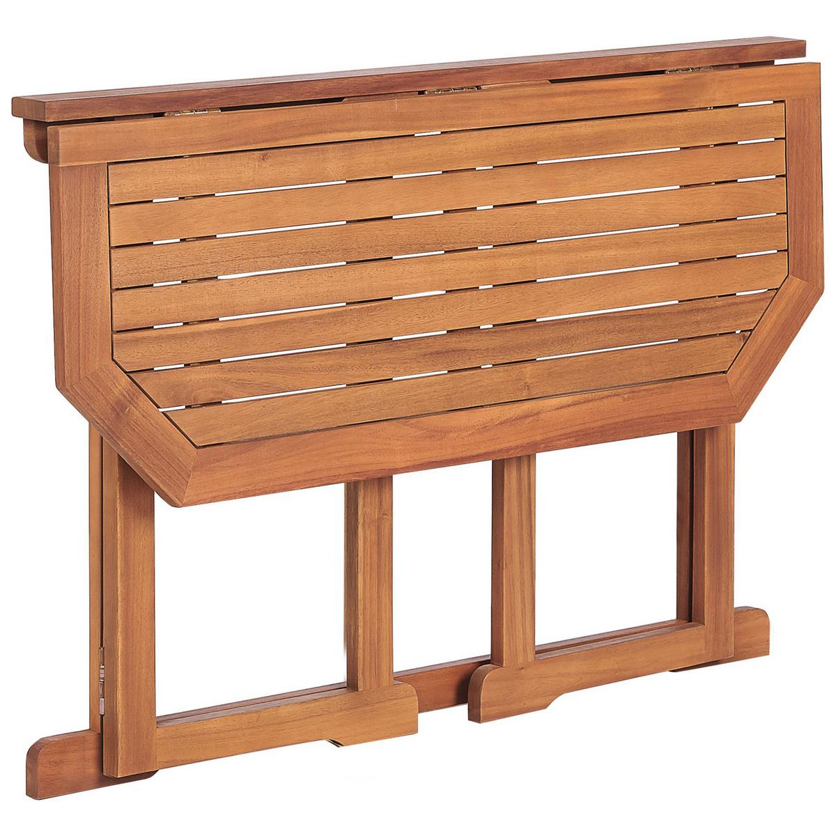 GARTENTISCH 110/47 cm Massivholz Heller Holzfarbton Treia - Hellbraun, Holz (47/110/74cm) - Beliani