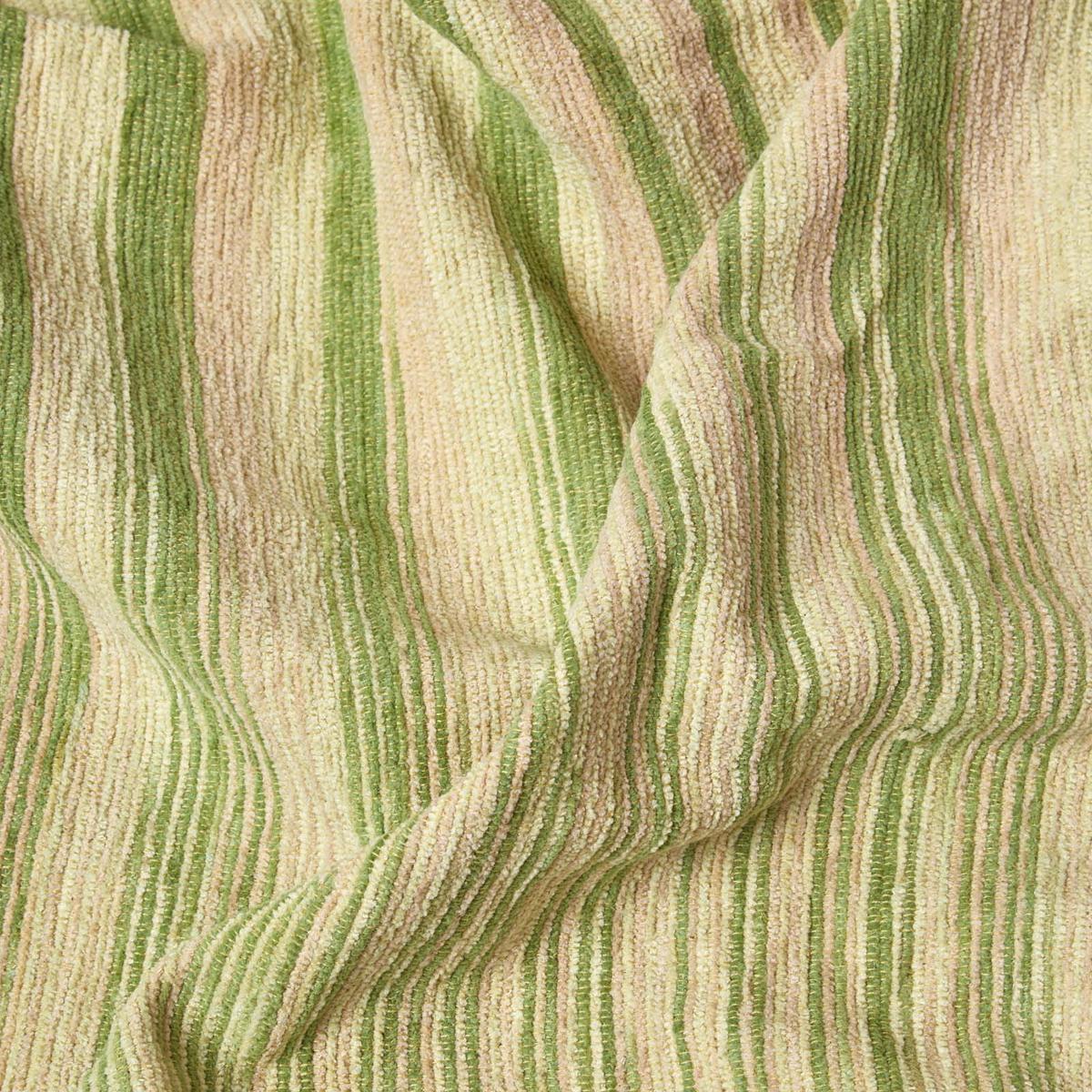 WOHNDECKE Chenille 220/240 cm, 100% Baumwolle gestreift - Grün, Textil (220/240cm) - Homescapes
