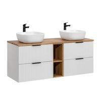 DOPPELWASCHTISCH 140.8cm Adriel Weiß - Weiß, Holzwerkstoff (140.8/59/46cm) - Petits-meubles