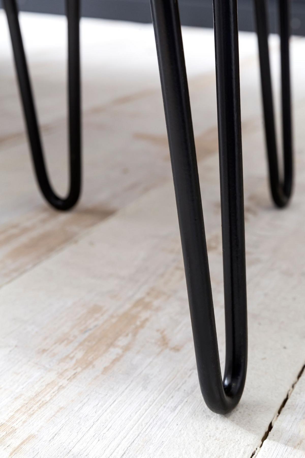 BEISTELLTISCH Set – 2-teilig Massivholz Metall Industrial - Schwarz/Braun, Holz/Metall (60/60/56cm) - KADIMA DESIGN