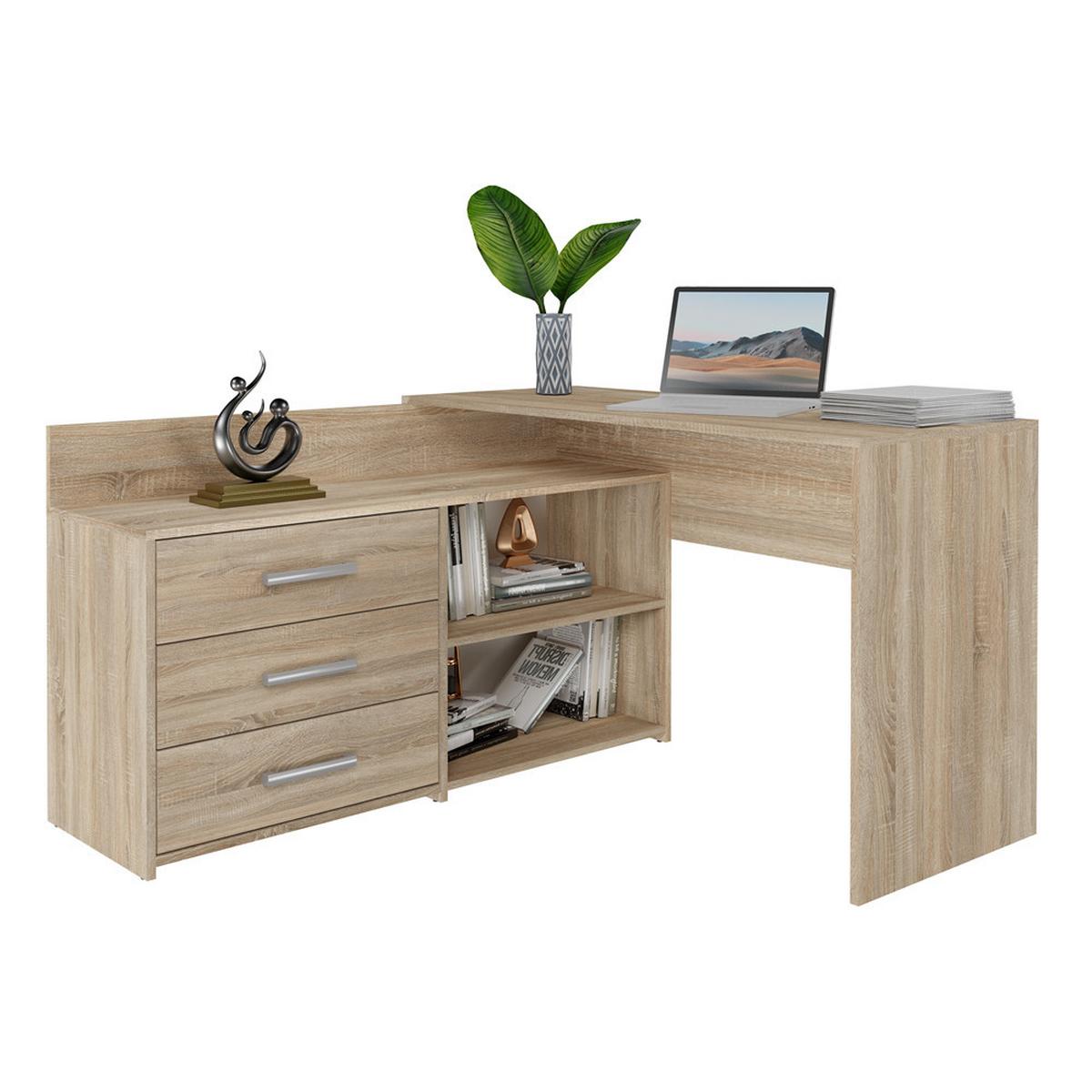 SCHREIBTISCH Eiche Sonoma 120/76/50 - Sonoma Eiche, Holzwerkstoff (124/85/76cm) - RAUMHIRSCH FURNITURE