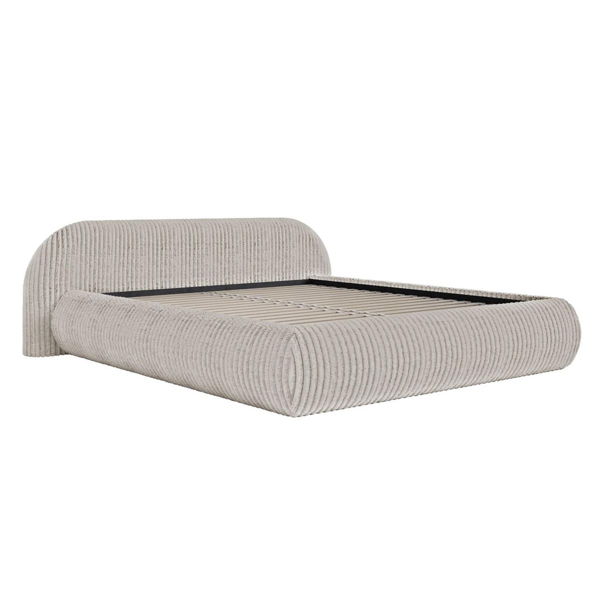 POLSTERBETT Shels Low Graubeige 160x200 cm - Taupe/Schwarz, Kunststoff/Textil (160/200cm) - Selsey