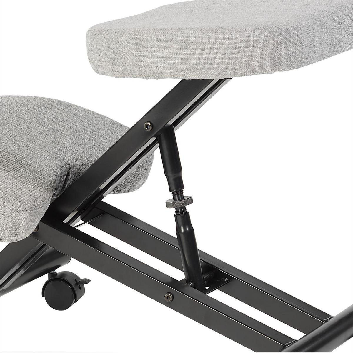 KNIESTUHL ROBERT - Schwarz/Grau, Textil/Metall (47/62/68cm) - IDIMEX