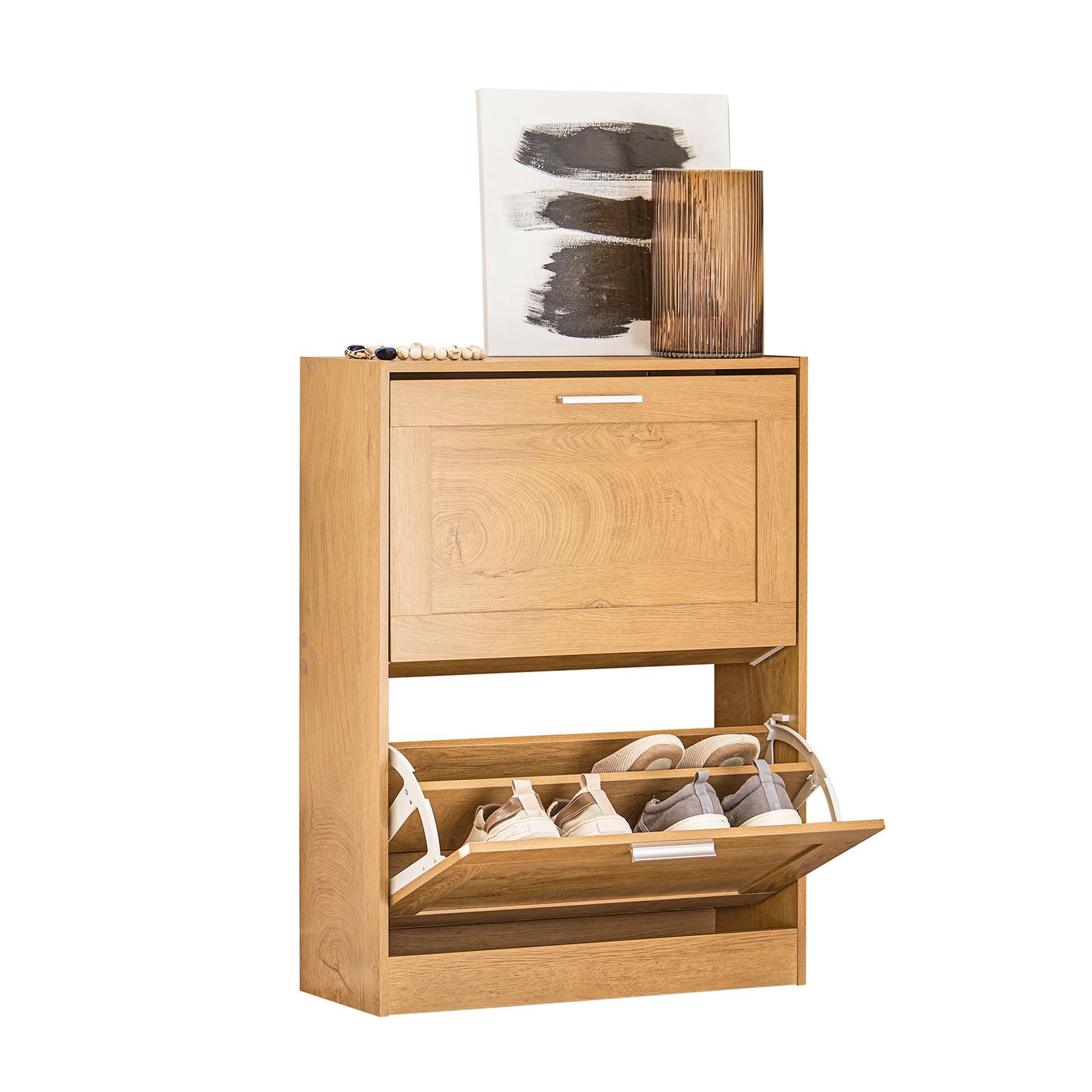 SCHUHSCHRANK Holz - Naturfarben, Holzwerkstoff (60/79/23cm) - SoBuy