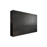 KLEIDERSCHRANK SANDBOX MODERN 300 303/49/200 cm Schwarzer Graphit / Schwarzer Graphit ohne LED ohne Zusatzböden - Schwarz, Holzwerkstoff/Kunststoff (303/200/49cm) - Lookway