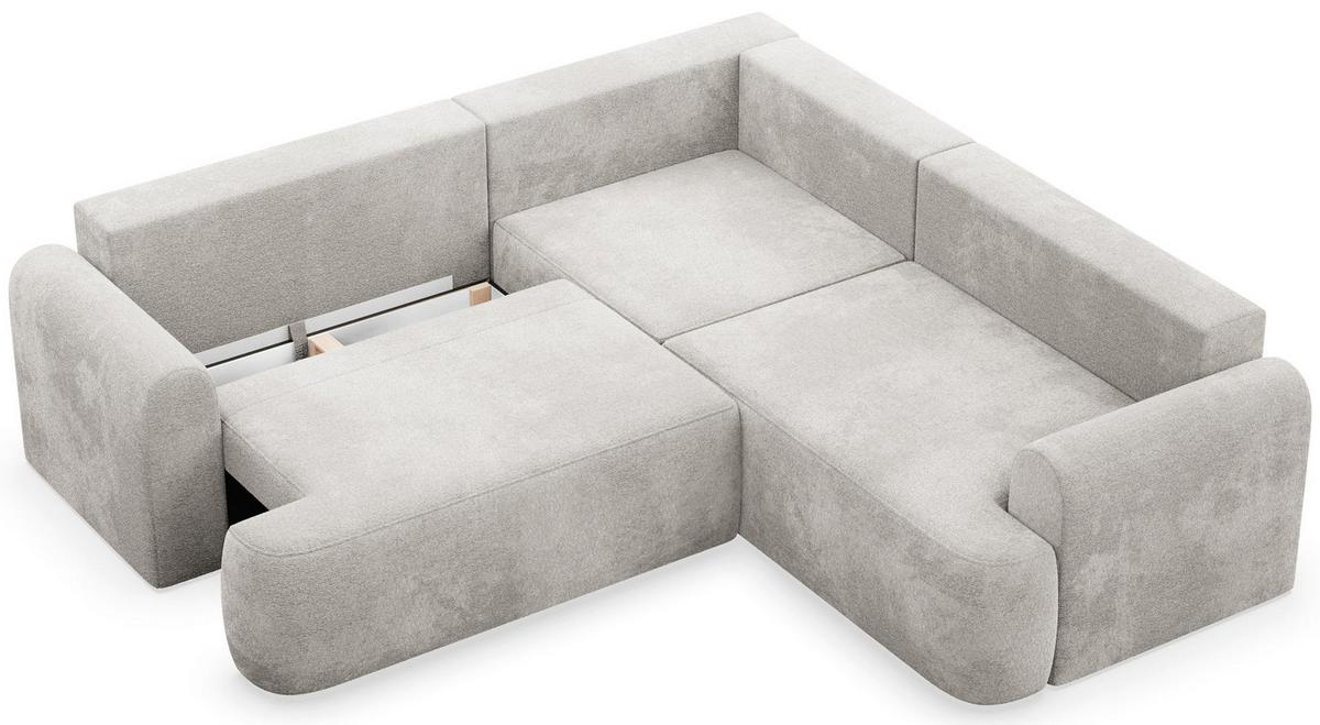 ECKSOFA Kaveo 245 cm universell mit Eckelement - Hellgrau/Schwarz, Kunststoff/Textil (245/245cm) - Selsey