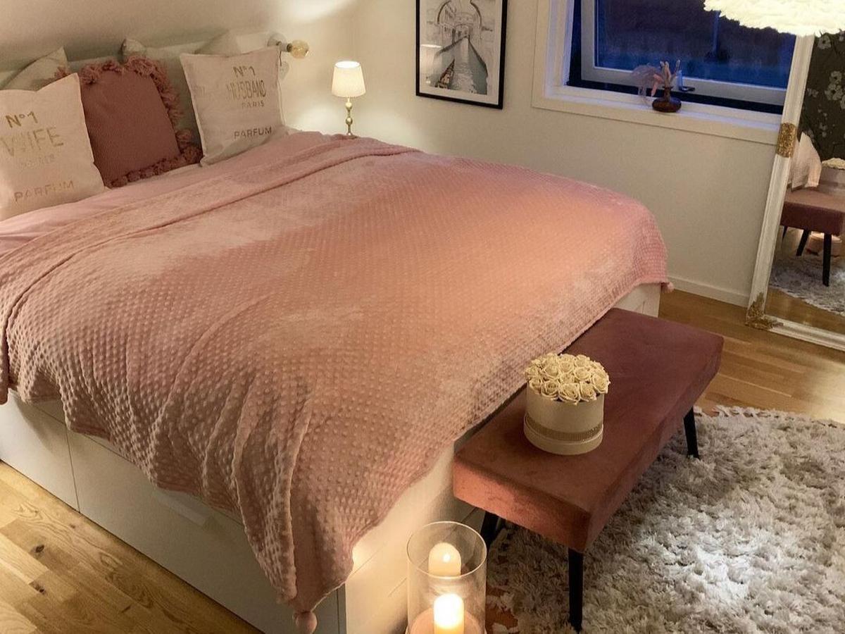 DECKE Rosa Samur 220/200 cm - Pink, Textil (200/220cm) - Beliani