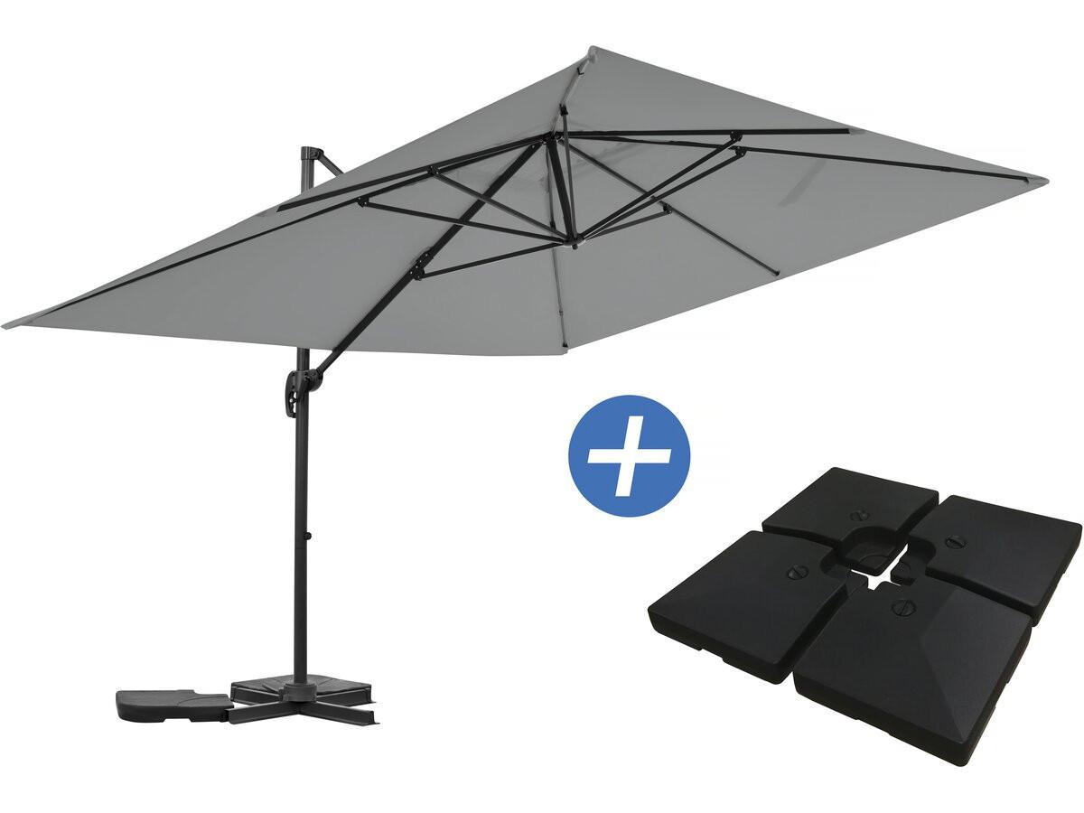SONNENSCHIRM sky 4 Grau - Grau, Metall (278/370cm) - Habitat Garten