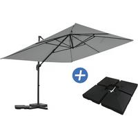 SONNENSCHIRM sky 4 Grau - Grau, Metall (278/370cm) - Habitat Garten