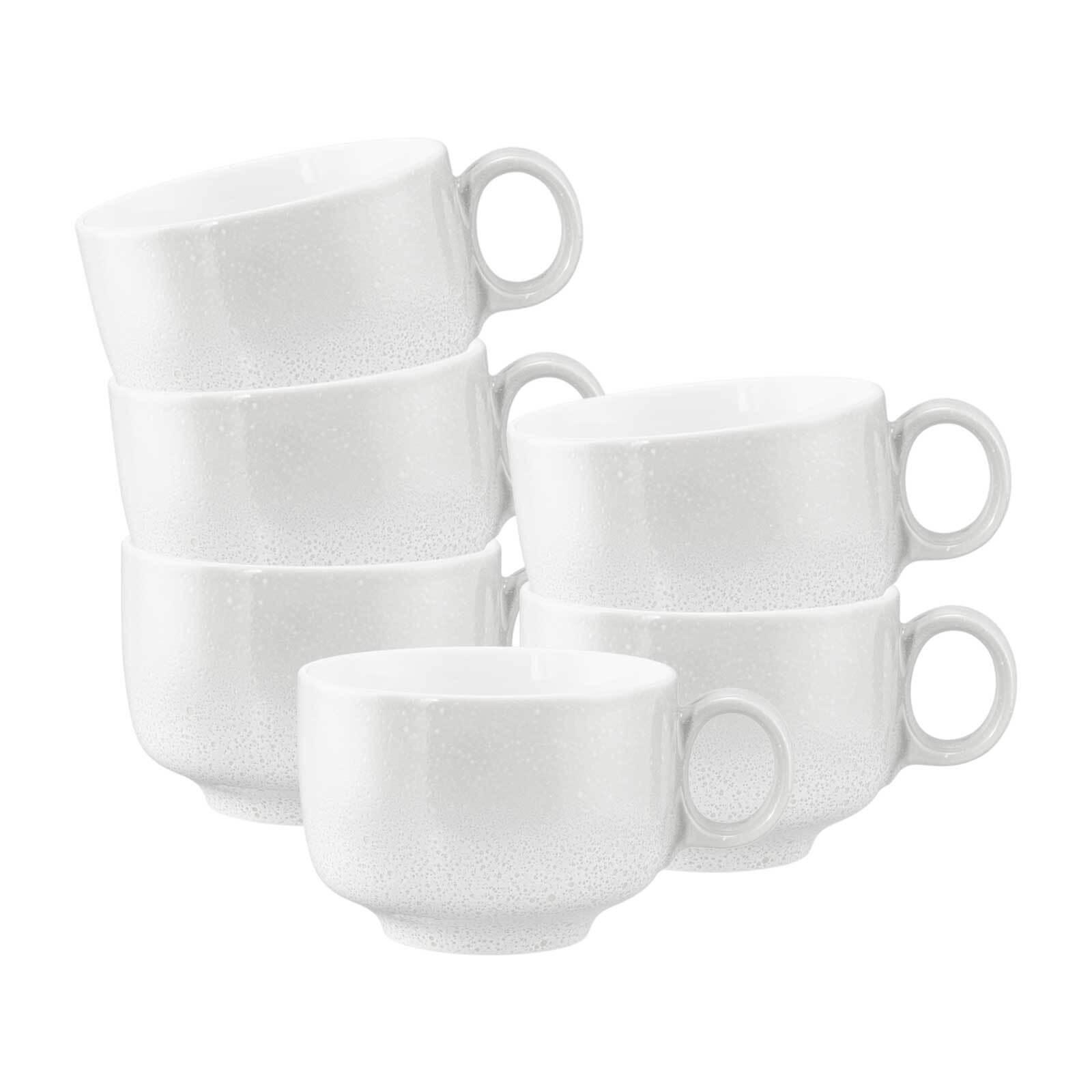 MILCHKAFFEETASSEN MIT HENKEL Sento Home Aura white 350 ml 6er Set - Weiß, Keramik (0.35L) - Seltmann Weiden