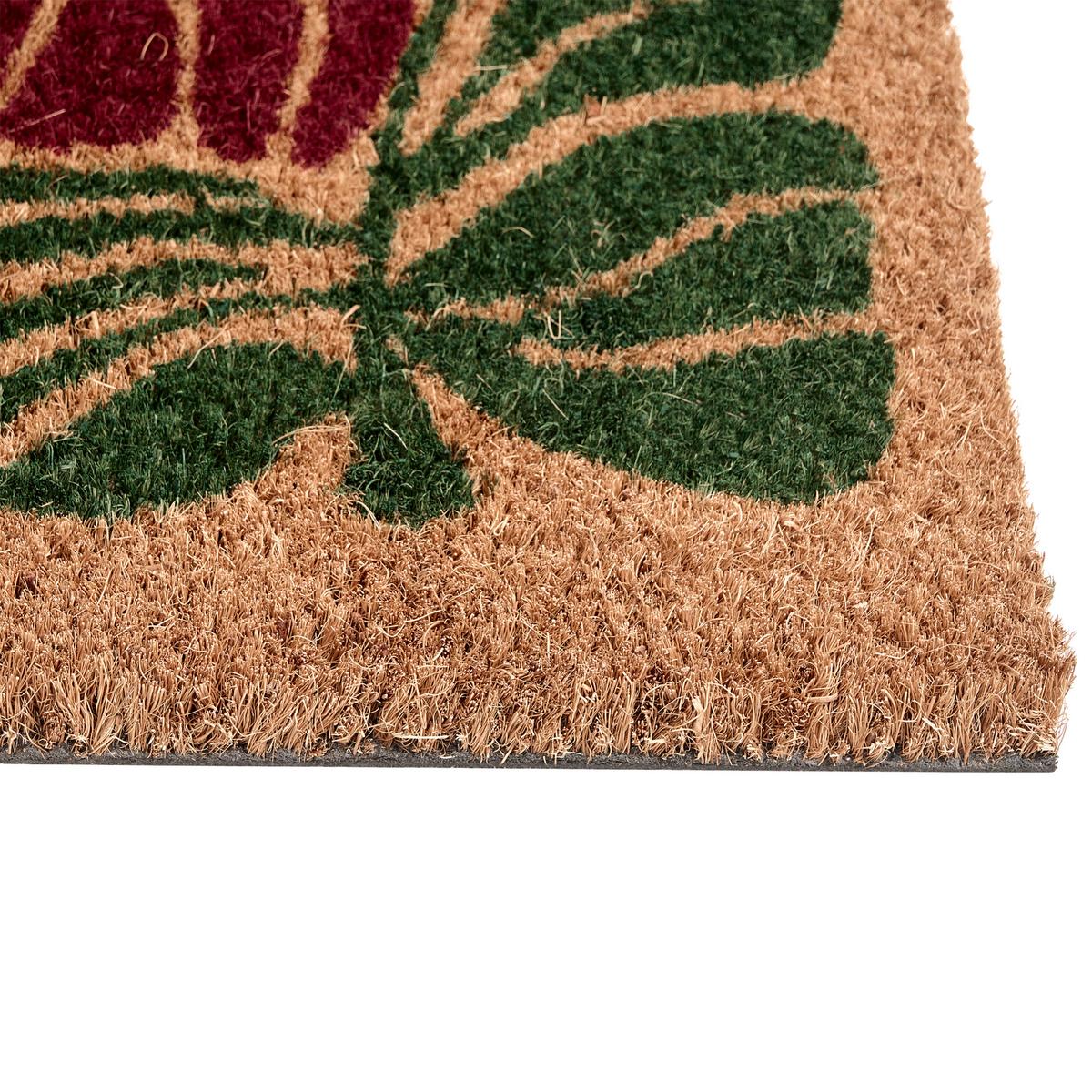FUSSMATTE Bunt 40/60 cm Blume Kokosfasern Tanalian - Multicolor, Textil (40/60cm) - Beliani