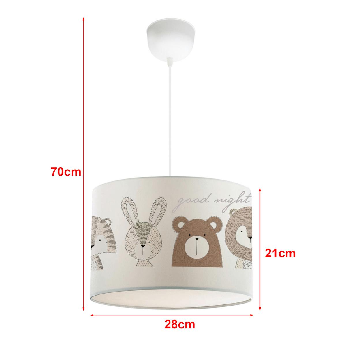 KINDERHÄNGELEUCHTE Rugby - Creme/Braun, Textil (28/28/70cm) - lux.pro